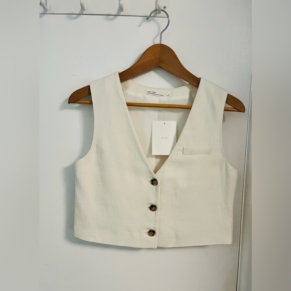 OAK + FORT Tops - Oak + Fort Linen Blend Suit Vest, Size XS